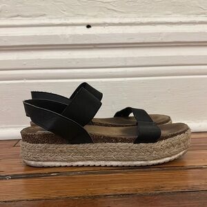 Women's Black Espadrille Sandals